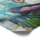 ヨガスタジオアート – 瞑想ポーズ – 祈りの言葉アート ポスター (角)