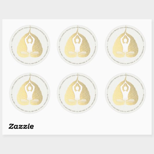 ヨガスタジオインストラクター瞑想ポーズボディリーフ ラウンドシール (シート)