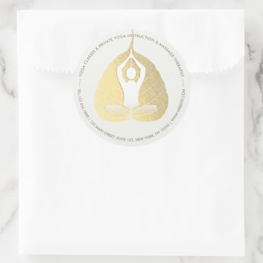 ヨガスタジオインストラクター瞑想ポーズボディリーフ ラウンドシール (バッグ)