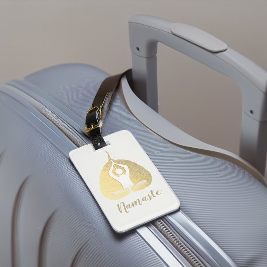 ヨガスタジオインストラクター瞑想ポーズボディリーフ ラゲッジタグ