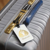 ヨガスタジオインストラクター瞑想ポーズボディリーフ ラゲッジタグ