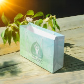 ヨガスタジオインストラクター瞑想ポーズボディリーフ ラージペーパーバッグ