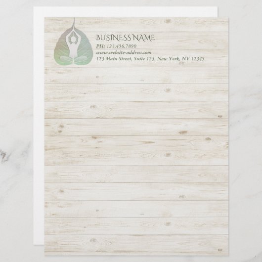 ヨガスタジオインストラクター瞑想ポーズボディリーフ レターヘッド (正面/裏面)