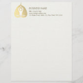 ヨガスタジオインストラクター瞑想ポーズボディリーフ レターヘッド (正面)