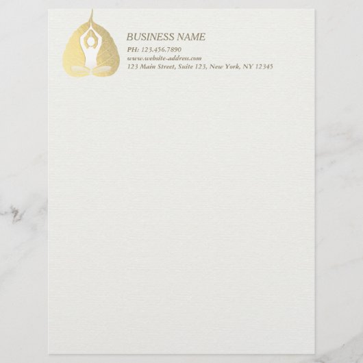 ヨガスタジオインストラクター瞑想ポーズボディリーフ レターヘッド (正面)