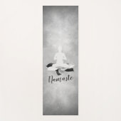 ヨガスタジオインストラクター瞑想ポーズB & Wロータス ヨガマット (正面)