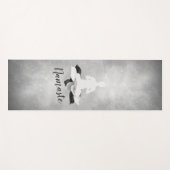 ヨガスタジオインストラクター瞑想ポーズB & Wロータス ヨガマット (正面(横))