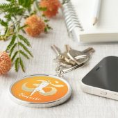 ヨガスタジオインストラクター瞑想ポーズOMシンボル キーホルダー (側面)