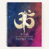 ヨガスタジオインストラクター瞑想ポーズOMシンボル ノートブック (正面)