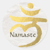 ヨガスタジオインストラクター瞑想ルートチャクラサイン ラウンドシール (正面)