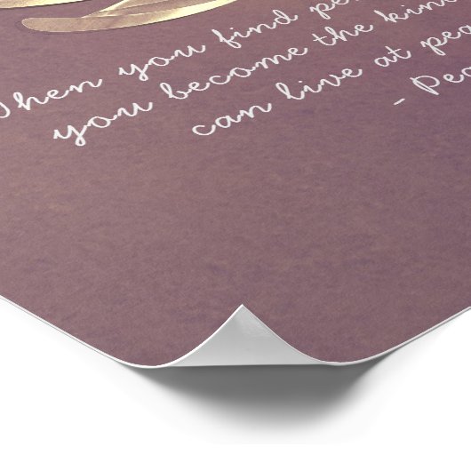 ヨガスタジオインストラクター瞑想引用文シックロータス ポスター (角)