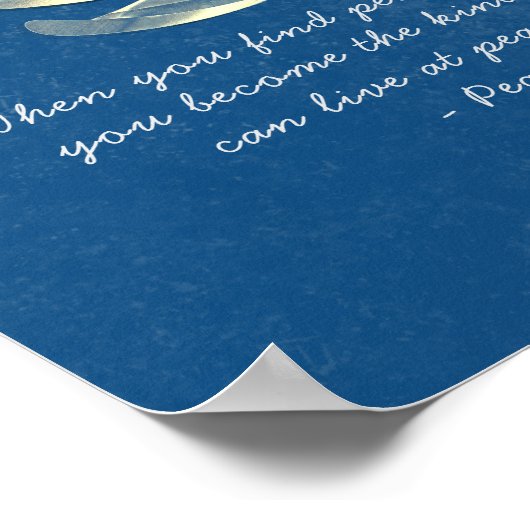 ヨガスタジオインストラクター瞑想引用文金ゴールドロータス ポスター (角)