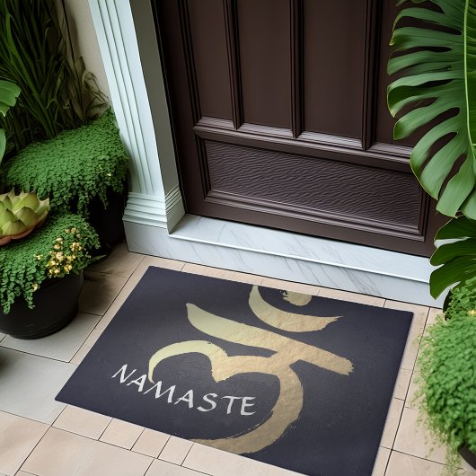 ヨガスタジオウェルカムメディテーションルートチャクラシンボル ドアマット