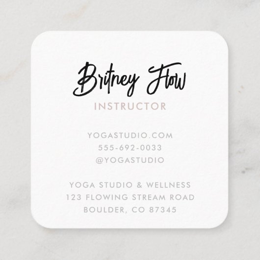 ヨガスタジオウェルネスセンタースクエア名刺 スクエア名刺 (裏面)