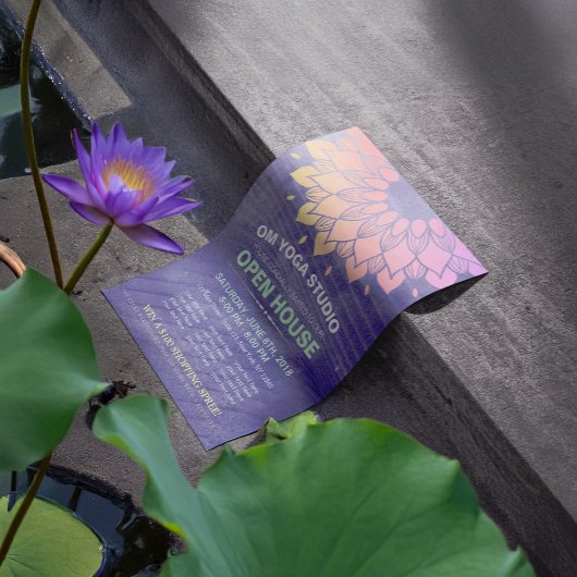 ヨガスタジオオープンハウスゴールドフォイルマンダラ チラシ