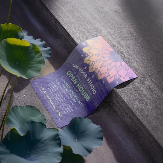 ヨガスタジオオープンハウスゴールドフォイルマンダラ チラシ