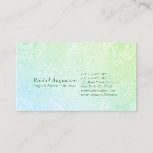 ヨガスタジオクラスパスメディテーションポーズボディリーフ ロイヤリティカード (裏面)