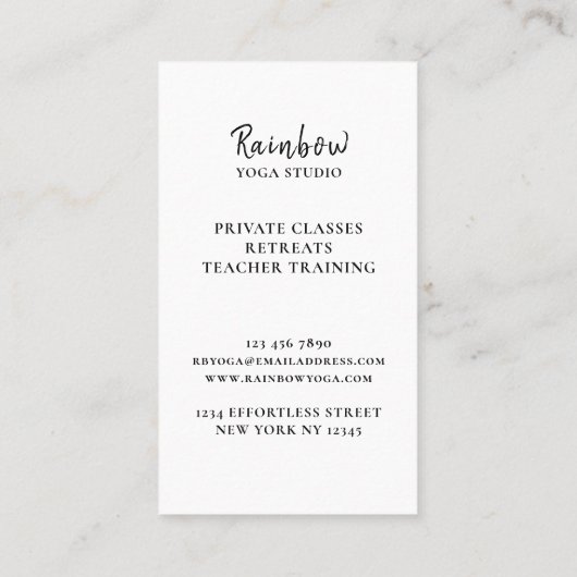 ヨガスタジオパープル 名刺 (裏面)