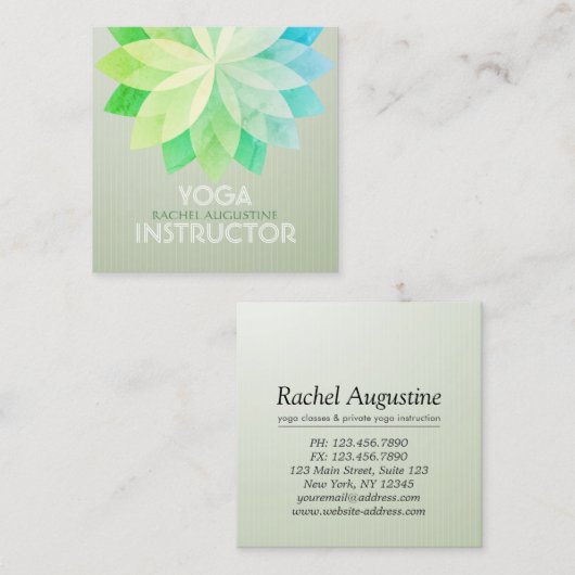 ヨガスタジオメディテーションインストラクターカラフルマンダラ スクエア名刺 (正面/裏面)