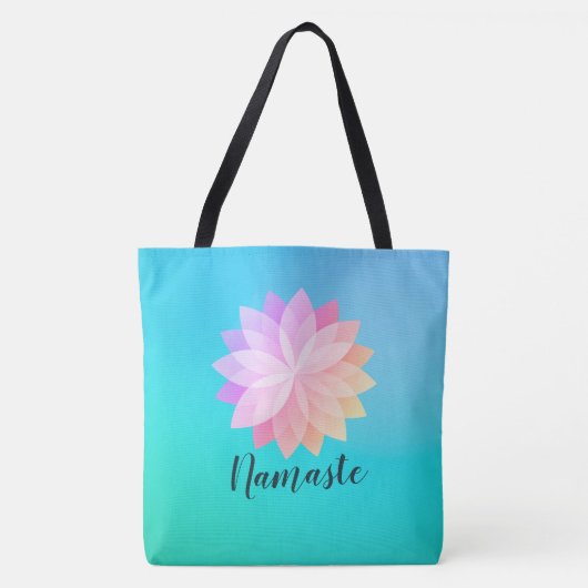 ヨガスタジオメディテーションインストラクターカラフルマンダラ トートバッグ (正面)