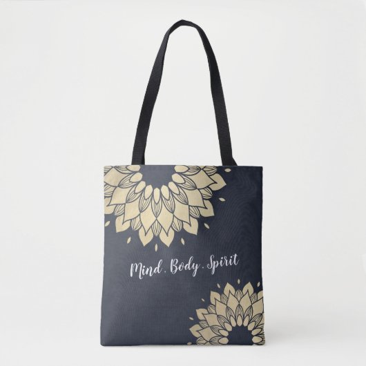 ヨガスタジオメディテーションインストラクターゴールデンマンダラ トートバッグ (正面)