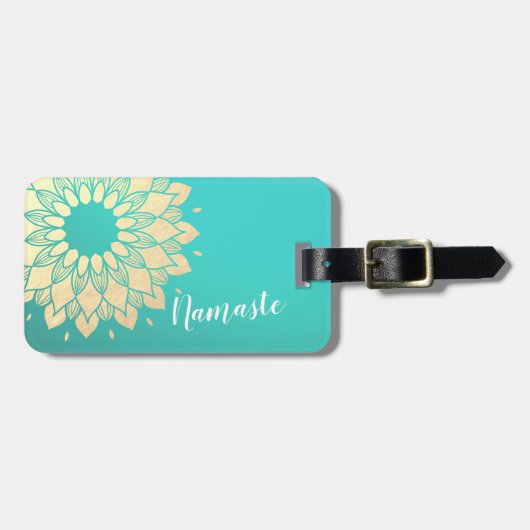 ヨガスタジオメディテーションインストラクターゴールデンマンダラ ラゲッジタグ (正面横)
