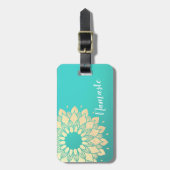 ヨガスタジオメディテーションインストラクターゴールデンマンダラ ラゲッジタグ (正面縦)