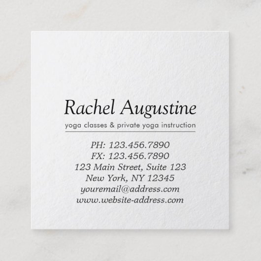 ヨガスタジオメディテーションインストラクターシルバーマンダラ スクエア名刺 (裏面)