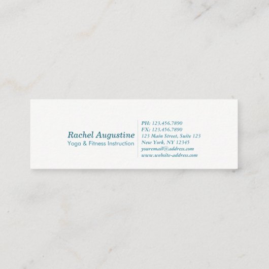ヨガスタジオメディテーションインストラクタースクハサナポーズ スキニー名刺 (裏面)