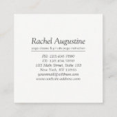 ヨガスタジオメディテーションインストラクタースクハサナポーズ スクエア名刺 (裏面)