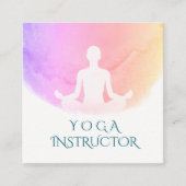ヨガスタジオメディテーションインストラクタースクハサナポーズ スクエア名刺 (正面)