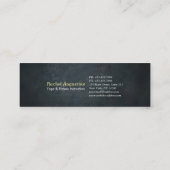 ヨガスタジオメディテーションインストラクターブラック金ゴールドツリー スキニー名刺 (裏面)