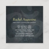 ヨガスタジオメディテーションインストラクターブラック金ゴールドツリー スクエア名刺 (裏面)