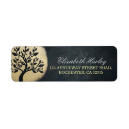 ヨガスタジオメディテーションインストラクターブラック金ゴールドツリー ラベル