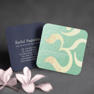 ヨガスタジオメディテーションインストラクターライフコーチOM スクエア名刺