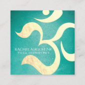 ヨガスタジオメディテーションインストラクターライフコーチOM スクエア名刺 (正面)