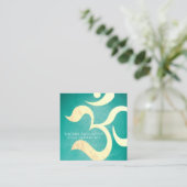 ヨガスタジオメディテーションインストラクターライフコーチOM スクエア名刺 (スタンド正面)