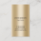 ヨガスタジオモダン金ゴールドロータスエレガント 名刺 (裏面)