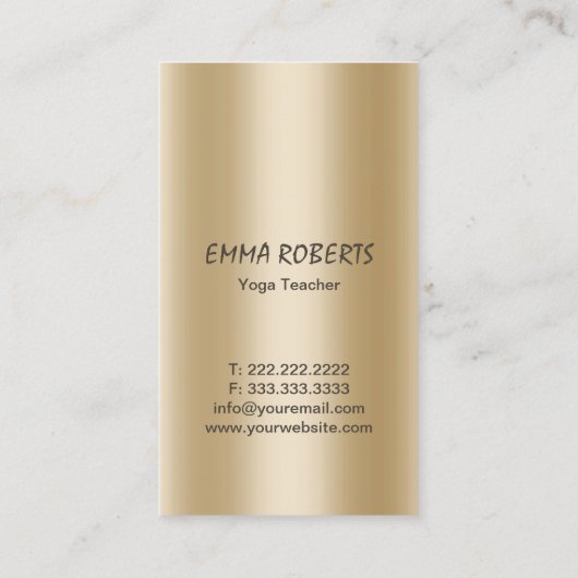 ヨガスタジオモダン金ゴールドロータスエレガント 名刺 (裏面)