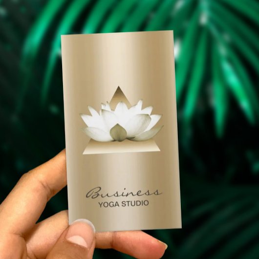 ヨガスタジオモダン金ゴールドロータスエレガント 名刺