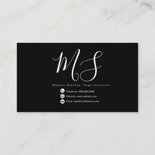 ヨガスタジオヨガインストラクターマンデラ 名刺 (裏面)