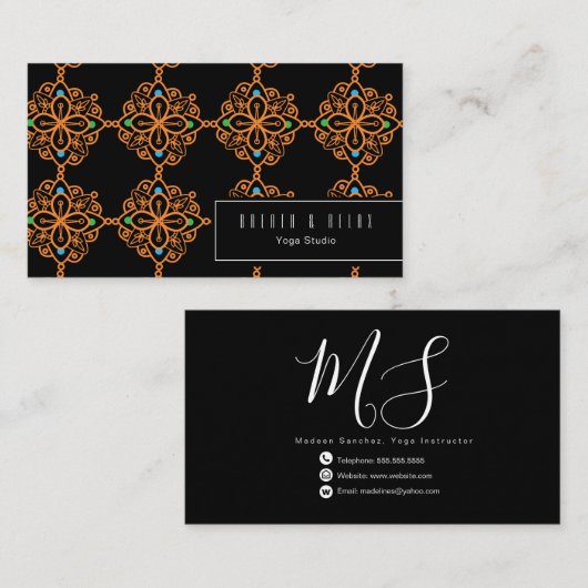 ヨガスタジオヨガインストラクターマンデラ 名刺 (正面/裏面)