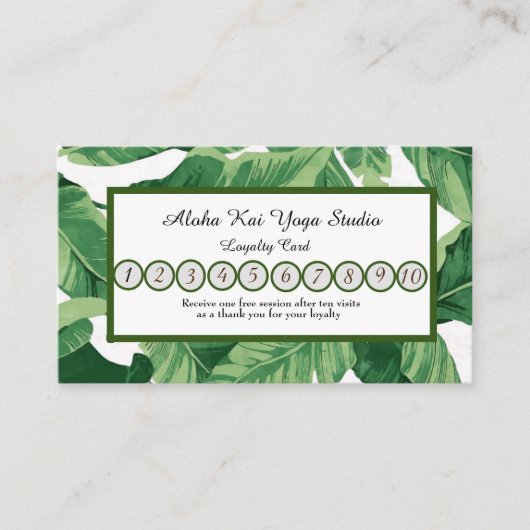 ヨガスタジオロイヤリティカードトロピカルパームズ 名刺 (正面)