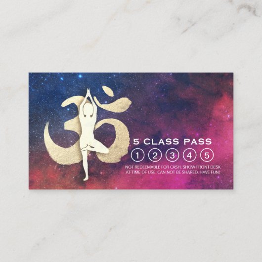 ヨガスタジオロイヤリティクラスパスツリーポーズOMシンボル ロイヤリティカード (正面)