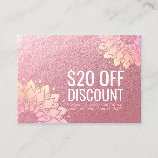 ヨガスタジオ割引クーポン ロイヤルティ ゴールド マンダラ 割引カード (正面)