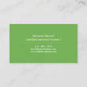 ヨガスタジオ用グリーンサンロゴモノグラム、フィットネス 名刺 (裏面)