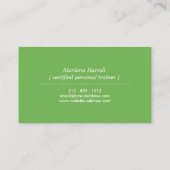 ヨガスタジオ用グリーンサンロゴモノグラム、フィットネス 名刺 (裏面)