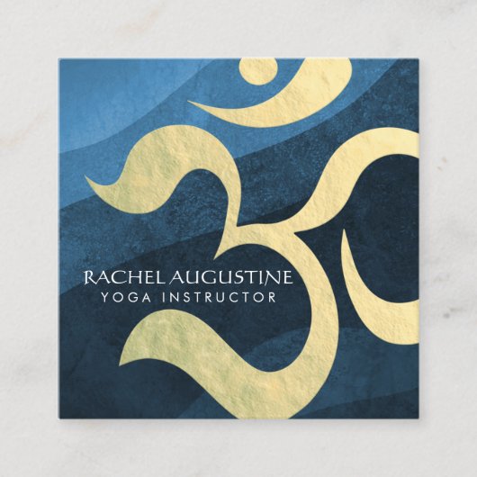 ヨガスタジオ瞑想インストラクターライフコーチOM Sq スクエア名刺 (正面)