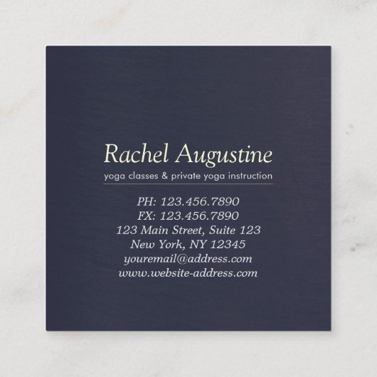ヨガスタジオ瞑想インストラクターライフコーチOM Sq スクエア名刺 (裏面)