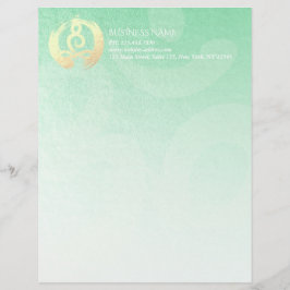 ヨガスタジオ瞑想インストラクター禅&オブジェクトモデルのシンボル レターヘッド